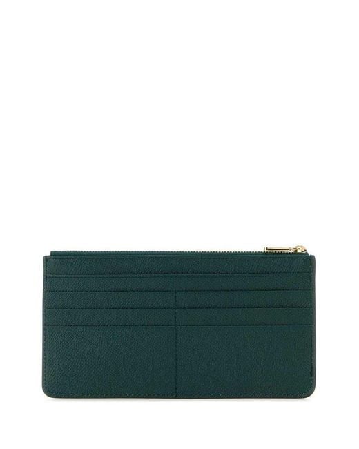 Dolce & Gabbana Bottle Green Leather Dauphine Card Holder