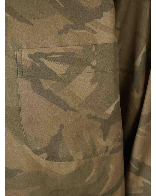 Tom Ford Green Military Motif Shirt for men