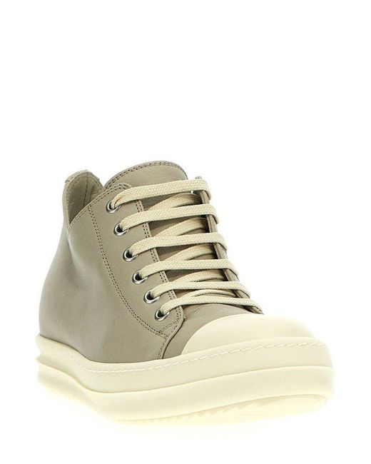 Rick Owens Natural Panelled Low-top Sneakers
