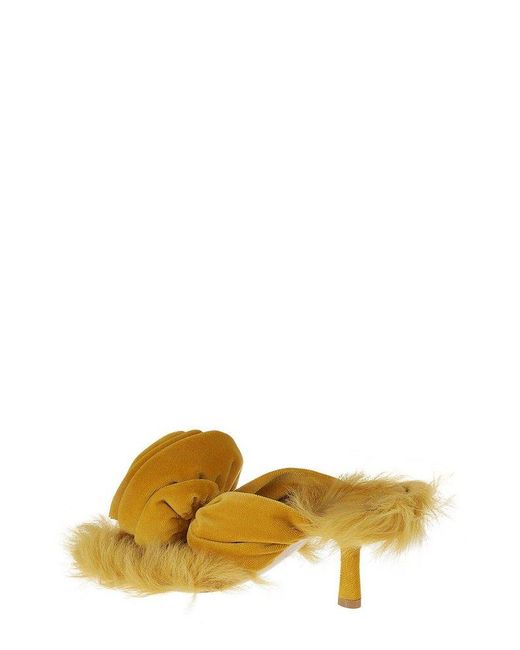 Burberry Yellow Fox Rose Slip-on Sandals