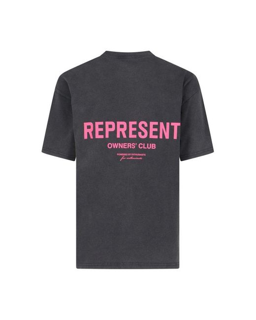 Represent Gray Owners Club Logo-printed Crewneck T-shirt for men