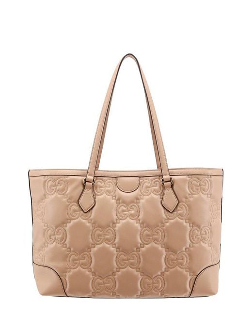 Gucci Natural GG Quilted Open-top Tote Bag