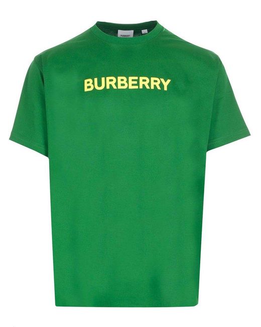 Burberry Green Logo Print Crewneck T-shirt for men