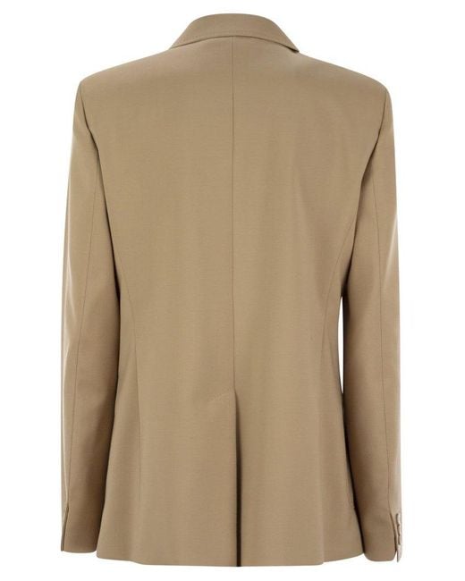 Weekend by Maxmara Natural Nervoso Tailored Wool Canvas Blazer