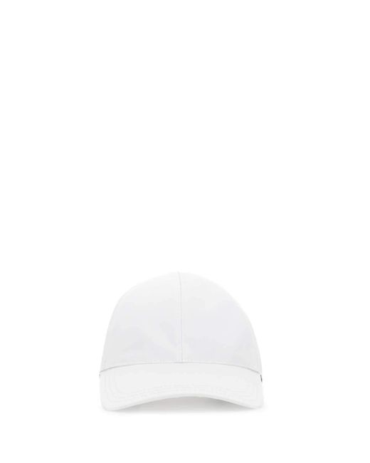 Prada White Re-nylon Baseball Cap for men