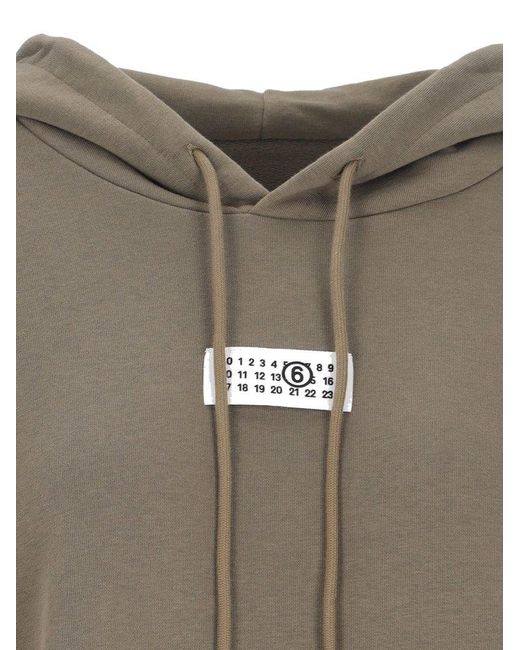 MM6 by Maison Martin Margiela Natural Numeric Patch Drawstring Hoodie