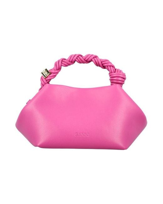 Ganni Pink Small Bou Tote Bag
