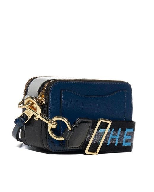 The Logo Strap Snapshot leather bag Blue Marc Jacobs