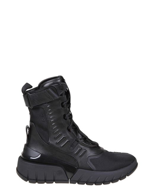 Balmain Black B Army Sneakers In Leather And Suede for men