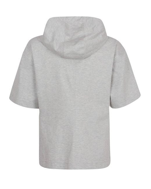 Brunello Cucinelli Gray Short-sleeved Zipped Sweatshirt