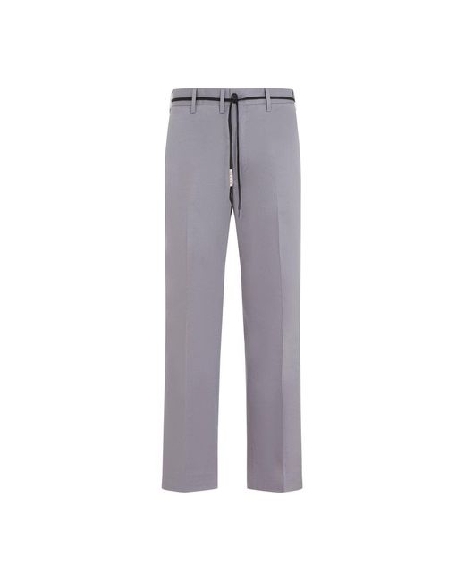Marni Gray Gabardine Chino Trousers for men