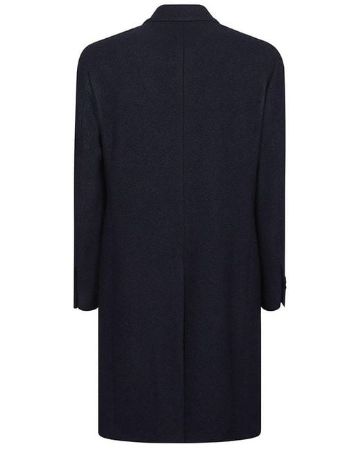 Lardini Blue Double-Breasted Overcoat for men