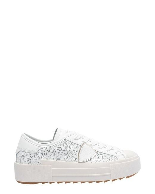 Philippe Model White Paris Perforated Sneakers