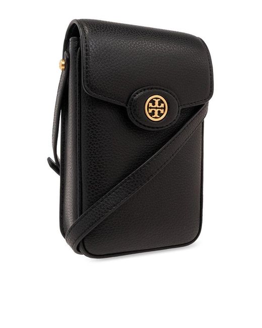 Tory Burch Black 'robinson' Phone Pouch With Strap,