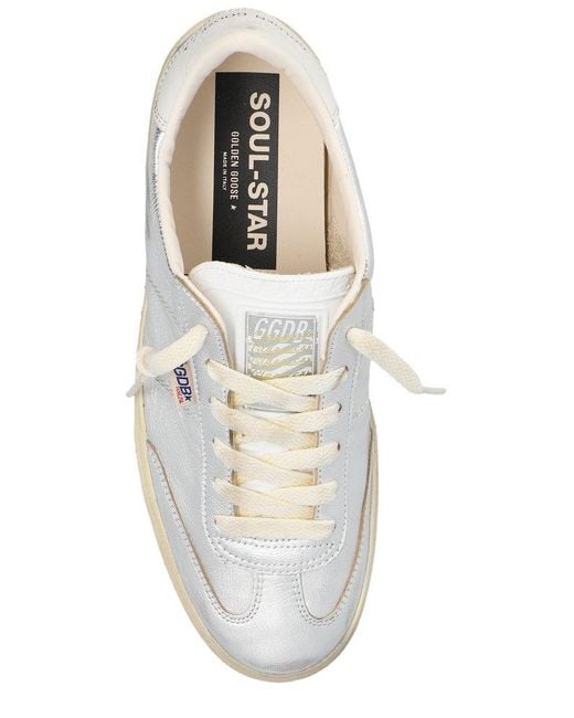 Golden Goose Soul-star Metallic Low-top Sneakers in White | Lyst