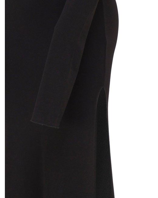 ANDAMANE Black Cut-out High-neck Long-sleeved Dress