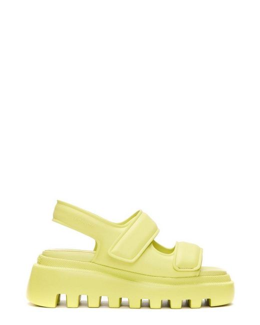Vic Matié Yellow Touch-strap Logo Embossed Sandals