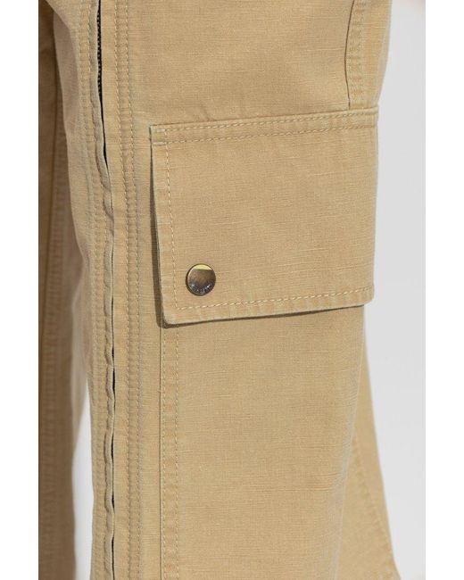 Burberry Natural Trousers With Multiple Zippers