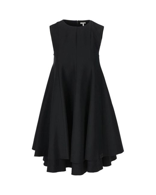 Loewe Black Silk And Wool Mini Dress