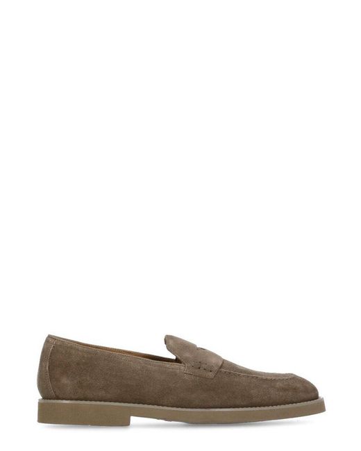 Doucal's Brown Slip-On Loafers for men
