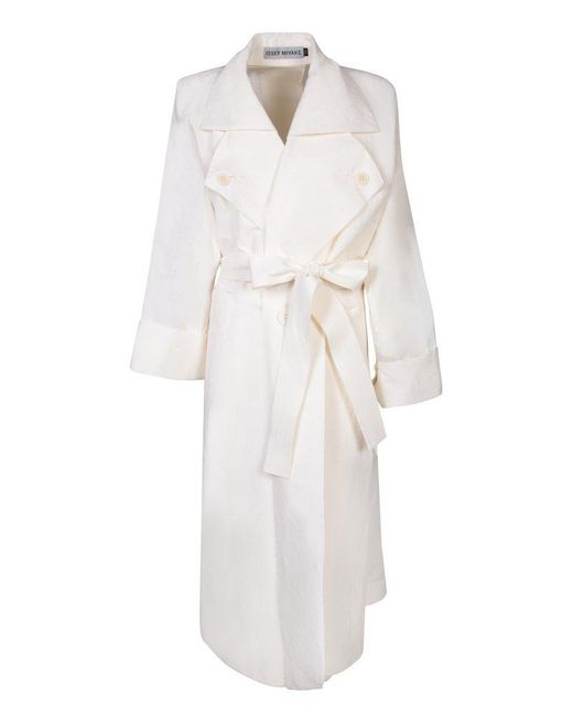Issey Miyake White Oversize Trench Coat