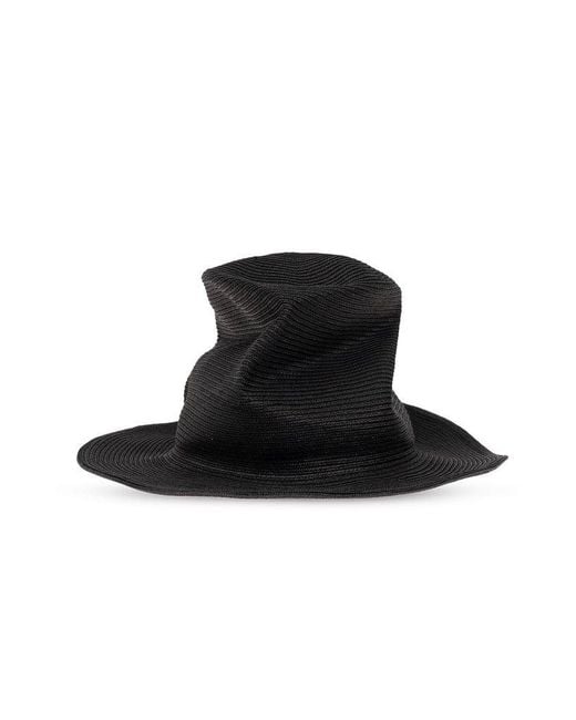 Yohji Yamamoto Black Woven Hat, for men