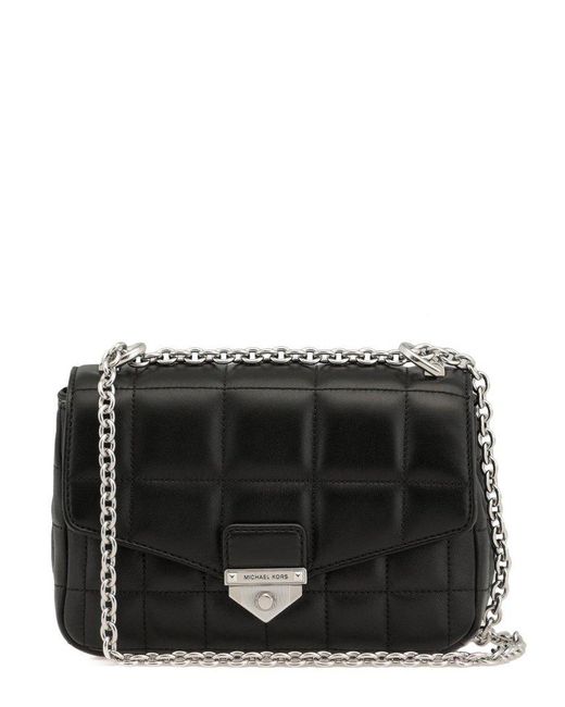 MICHAEL Michael Kors Leather Soho Small Quilted Shoulder Bag in Black ...