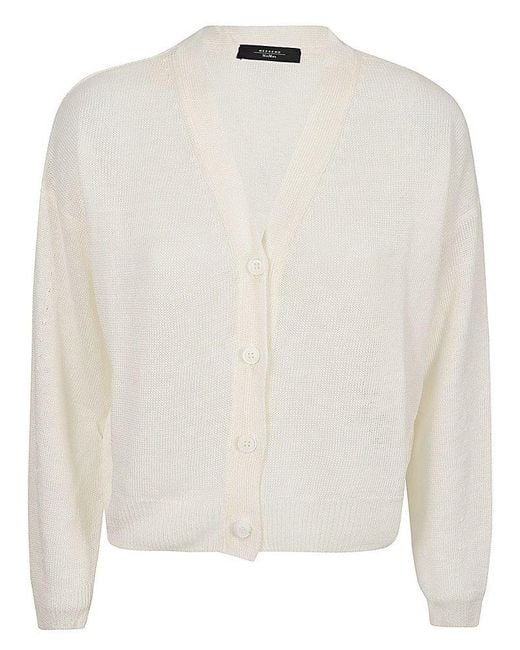 Weekend by Maxmara White Relaxed-fit V-neck Cardigan