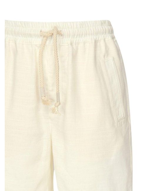 Eleventy White Drawstring Casual Shorts for men