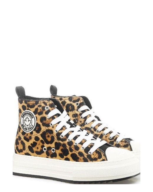 DSquared² Multicolor Berlin Leopard Printed High-top Sneakers