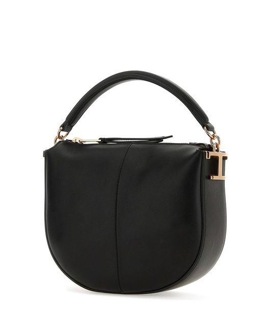 Tod's Black T Timeless-plaque Top Handle Bag