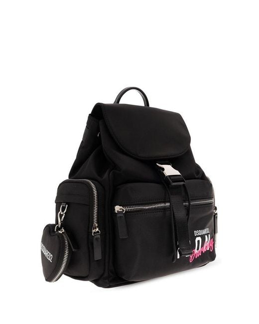 DSquared² Black Backpack With Logo,