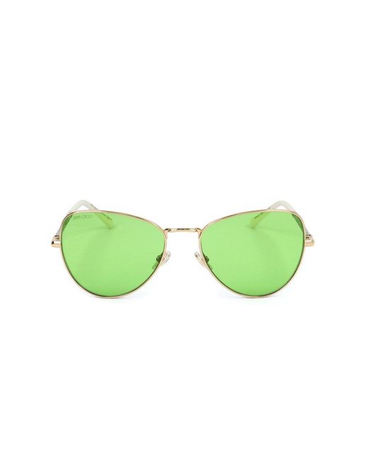 Jimmy Choo Green Aviator Frame Sunglasses