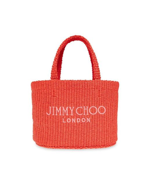 Jimmy Choo Red Shoulder Bag 'Beach Tote'