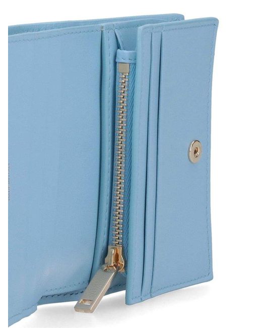 Ferragamo Blue Compact Wallet "hug"