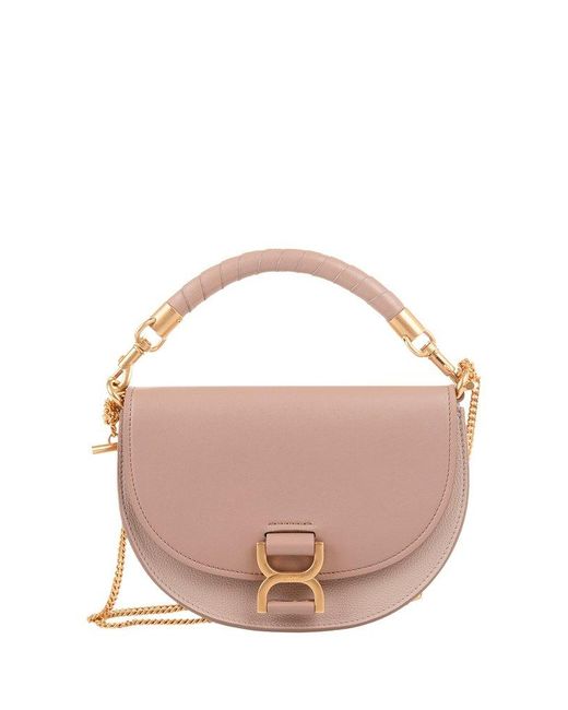 Chloé Pink Marcie Chain Flap Hobo Bag