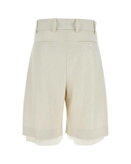 Amiri White Sequin Embellished Layered Shorts for men