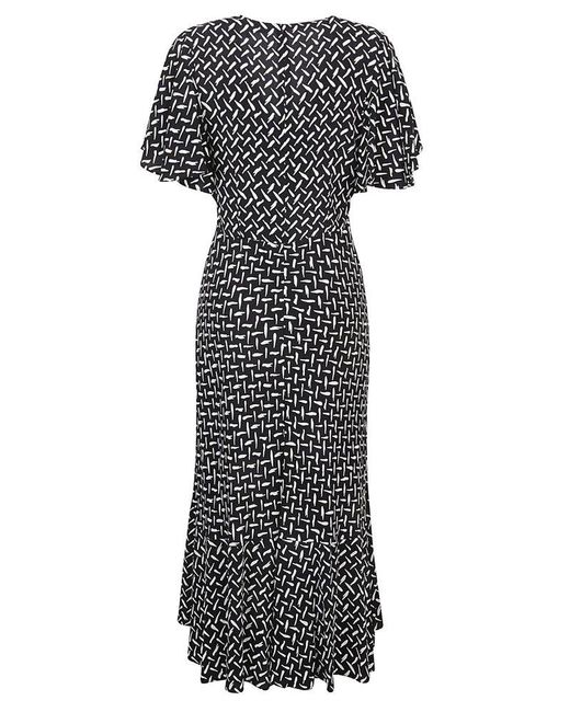 Diane von Furstenberg Black V-neck Short-sleeved Dress