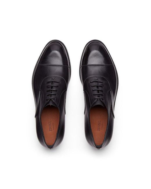 Zegna Black Torino Oxford Shoes for men