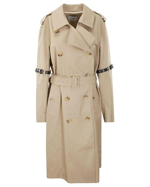 Coperni Double-breasted Belted Coat in Natural | Lyst