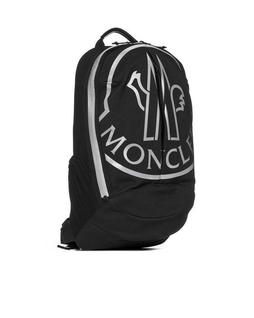 Moncler Black Logo Cotton-blend Backpack for men
