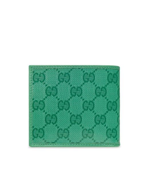 Gucci Green Monogram Leather Wallet for men
