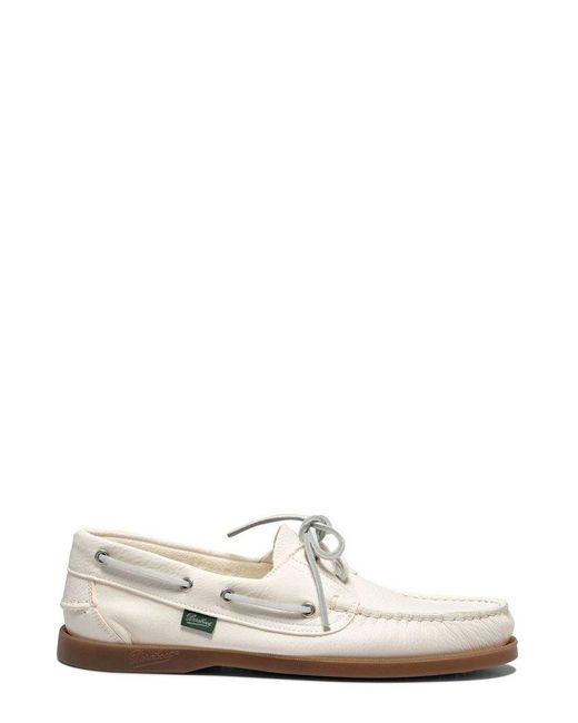 Paraboot White Round Toe Loafers for men