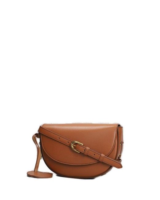 Stella McCartney Brown Frayme Whipstitch Small Shoulder Bag