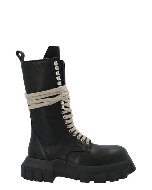 Rick Owens Black Rp21s3883lde09 Leather Ankle Boots