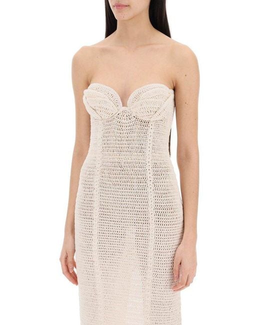 Magda Butrym White Crochet Maxi Dress In Seven