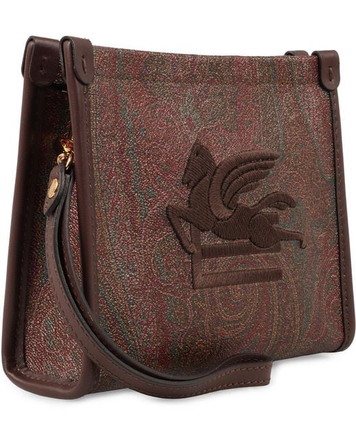 Etro Brown Paisley Jacquard Clutch Bag