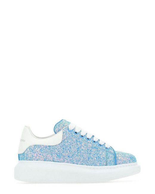 Alexander McQueen Glitter Detail Lowtop Sneakers in Blue Lyst