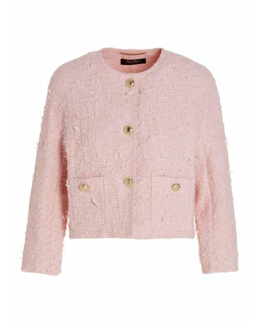 Max Mara Studio Pink Etra Boxy-fit Jacket