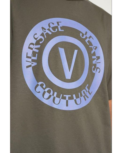 Versace Gray T-shirt With Logo, for men